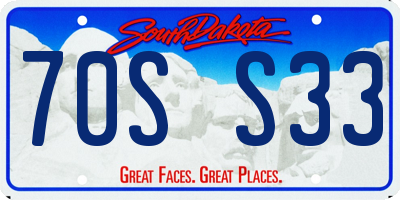SD license plate 70SS33