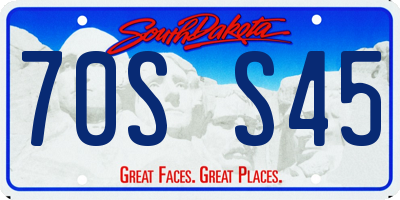 SD license plate 70SS45