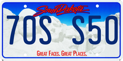 SD license plate 70SS50