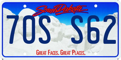 SD license plate 70SS62