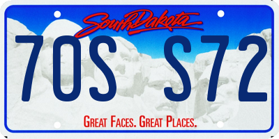 SD license plate 70SS72
