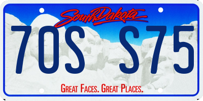 SD license plate 70SS75