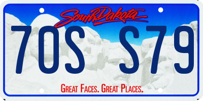 SD license plate 70SS79
