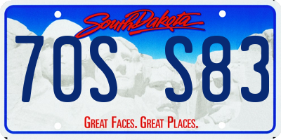 SD license plate 70SS83