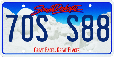 SD license plate 70SS88