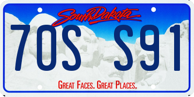 SD license plate 70SS91