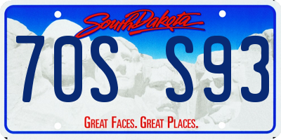 SD license plate 70SS93