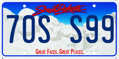 SD license plate 70SS99