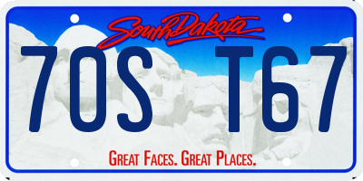 SD license plate 70ST67