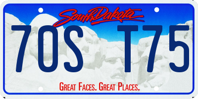 SD license plate 70ST75