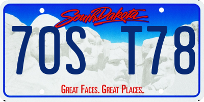 SD license plate 70ST78