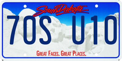SD license plate 70SU10