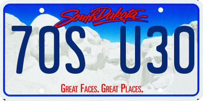 SD license plate 70SU30