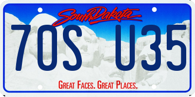 SD license plate 70SU35