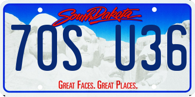 SD license plate 70SU36
