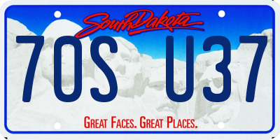 SD license plate 70SU37