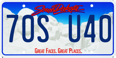 SD license plate 70SU40
