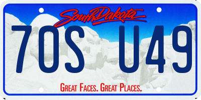 SD license plate 70SU49