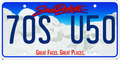 SD license plate 70SU50