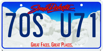 SD license plate 70SU71