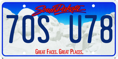 SD license plate 70SU78