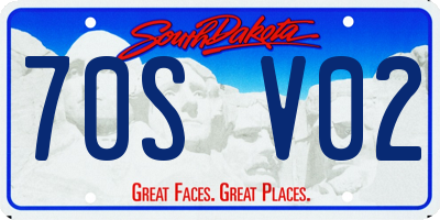 SD license plate 70SV02