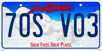 SD license plate 70SV03
