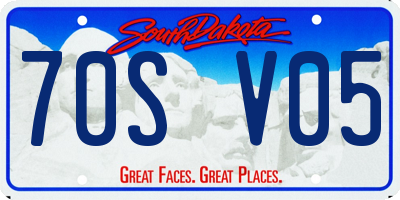 SD license plate 70SV05