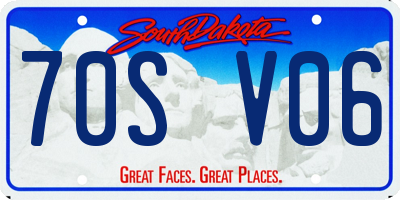 SD license plate 70SV06