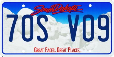 SD license plate 70SV09