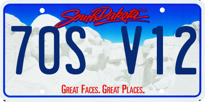 SD license plate 70SV12