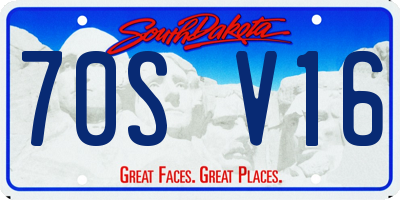SD license plate 70SV16