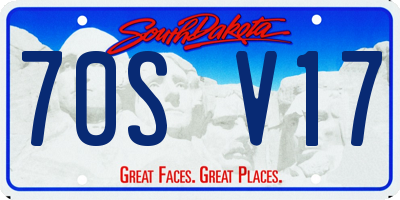 SD license plate 70SV17