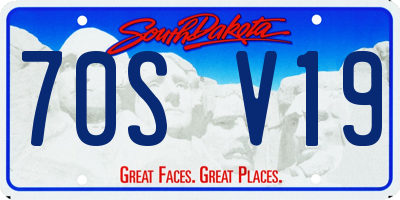 SD license plate 70SV19