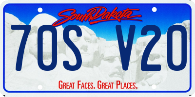 SD license plate 70SV20