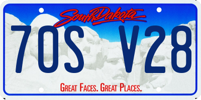 SD license plate 70SV28