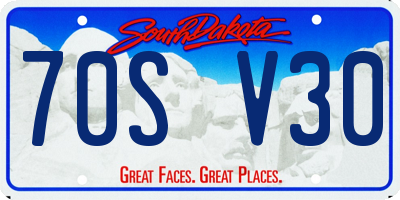 SD license plate 70SV30