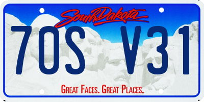 SD license plate 70SV31