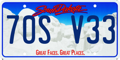 SD license plate 70SV33