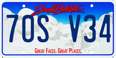 SD license plate 70SV34