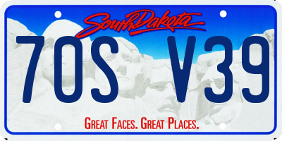 SD license plate 70SV39