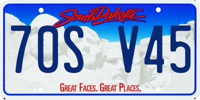 SD license plate 70SV45