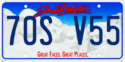 SD license plate 70SV55