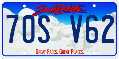SD license plate 70SV62