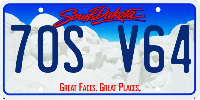 SD license plate 70SV64