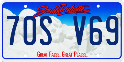 SD license plate 70SV69