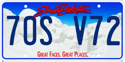 SD license plate 70SV72