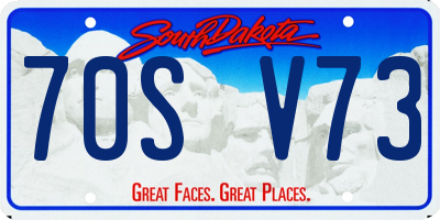 SD license plate 70SV73