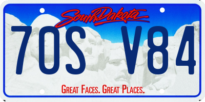 SD license plate 70SV84