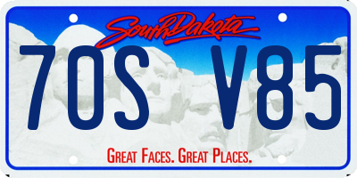 SD license plate 70SV85